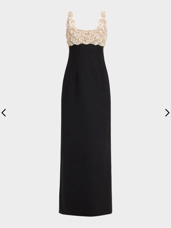Oscar de la Renta Dresses & Skirts - Oscar de la Renta Black Maxi Dress with Gold Embellished Bodice